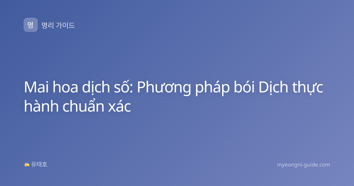 Mai hoa dịch số: Phương pháp bói Dịch thực hành chuẩn xác