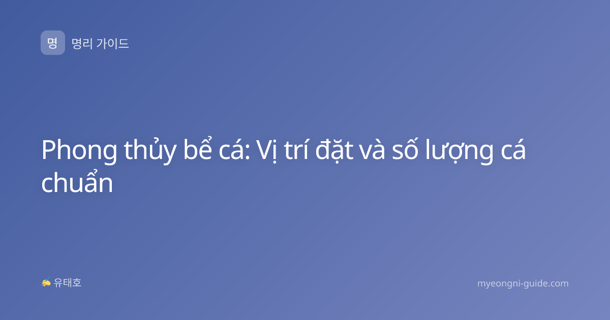 Phong thủy bể cá: Vị trí đặt và số lượng cá chuẩn