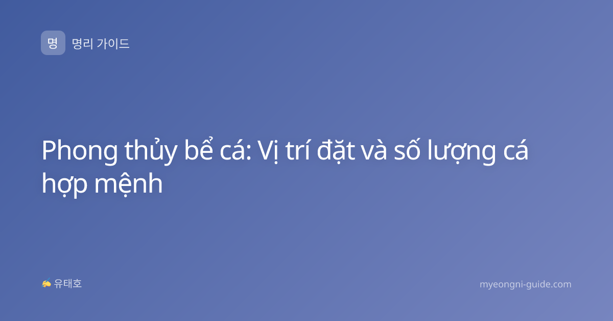 Phong thủy bể cá: Vị trí đặt và số lượng cá hợp mệnh